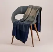 McDonald Possum Merino Ombre Throw-Navy/Pewter/Mocha