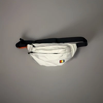 White Large 3 Pocket Fanny Pack / Padded Backing Durable