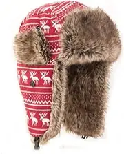 Winter Cycling ski hat Plus Velvet Cushioned Earmuffs Warm hat Qingxiao (Color : Red, Size : One Size)