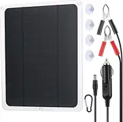 Daseeme Upgraded Solar Battery Trickle Charger Maintainer 12V Portable Waterproof Solar Panel Trickle Charging Kit for Car Automotive Motorcycle Boat Marine RV Trailer Powersports Snowmobile