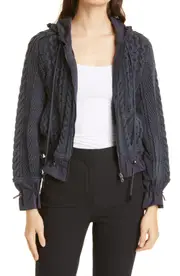 KOBI HALPERIN Lynne Mixed Knit Zip-Up Sweater