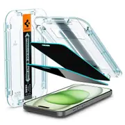 SPIGEN iPhone 16 Plus / 15 Plus Screen Protector, 6.7 2024 Genuine EZ Fit Privacy Tempered Glass 2PCS for Apple