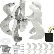 YHOZHUT 1200W Wind Generator 5 Blades Wind Power Generator 12V / 24V / 48V / 220V Home Wind Turbine Generator Kit with Controller, Pure Copper Coil Generator for Solar Wind Power Systems,220v