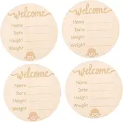 BIUDECO 4Pcs Announcement Sign Newborn Photo Props for Milestone Memories Safe Skin Friendly Material for Nursery Decor and Showers
