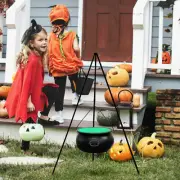 Halloween Decor Outdoor Cauldron Large Cauldron On Tripod With Lights， Cotton