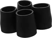 4pcs Anti-Slip Foot Covers for Commode Chairs Foot Pads Wheel Walkers Accessories for Folding Walkers Walking Cane Accessories Walkers Glide Caps Chair Feet Protectors Black Rubber