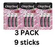 3x 3 Stick ChapStick Classic Skin Protectant Flavored Lip Balm Tube Cherry