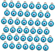 TEHAUX Evil Eye Pendant Charms 100pcs Bulk Gold Beads DIY Jewelry Accessories for Necklace