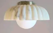 Luxury Imitation Marble Flutted Flower Shaped Light Semi-Flush Ceiling Light