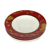 Forbidden City Red & Gold Porcelain Soup Bowls from 222 Fifth