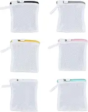 NICENEEDED 6 Pcs Pcs Honeycomb Mesh Laundry Bags for Washing Machine, Travel Storage Organize Bag Lingerie Bags with Sturdy Zipper for Bra Delicates Underwear
