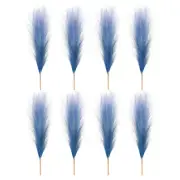 8 Pcs 17 Inch Faux Pampas Grass Artificial Boho Decor Gradient Dark Blue