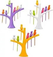 Cabilock 3 Sets Cute Bird Shaped Fruit Picks for Party Tableware for Afternoon Tea Appetizers and Cocktails and Lightweight Design