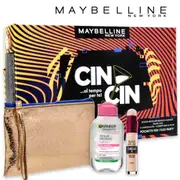 Maybelline cheers 02 nude concealer + micellar water + clutch bag