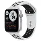 Apple Watch SE Nike+ GPS , 44mm 銀色鋁金屬錶殼 黑底洞白色運動錶帶 _ 台灣公司貨