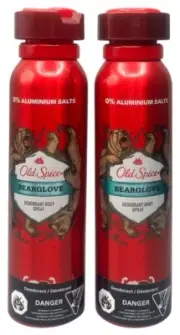 Old Spice Men's Bearglove Deodorant Body Spray 48H Fresh 5.07 Oz 150 ml 2 Pack