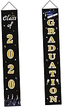 1 Pair Graduation Door Banner for Class of Elegant Hanging Sign for Indoor Outdoor Graduation Celebrations Porch Decor and Photo Booth Backdrop