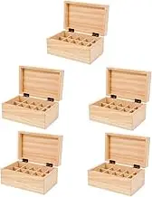 SHINEOFI 5pcs Box Essential Oil Storage Box Compartments Wooden Essential Oil Holder Nail Polish Case