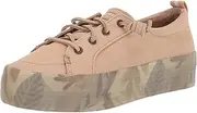 [Sperry] Women's Crest Vibe Platform Boat Shoe, TAN, 9