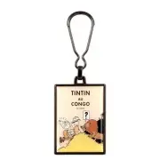 Metal Keyring The Adventures of Tintin (Tintin au Congo, colorized)