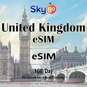 Skygo eSIM | UK for 30Days| Prepaid eSIM 500MB 5G Data & Unlimited-Low Speed Data | Data ONLY