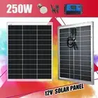 250W 12V Bifacial Solar Panel Kit Generator Home Battery Charger Mono Regulator