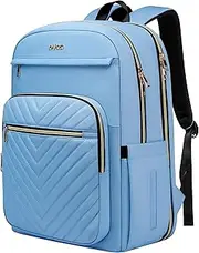 Laptop Backpack Purse for Women Men Waterproof Teacher Nurse Bag, 17.3 inch Work laptop Bag with USB Port, Business Travel Computer Backpack Light Blue