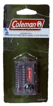 Vintage Coleman Thermometer & Compass Keychain Ring Fob Zipper Pull Camping