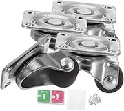 PRETYZOOM 4pcs Mini Caster Wheels Low Profile Swivel Rolling Wheels with Screws for Furniture Invisible Design for Smooth Movement for DIY Projects and Appliances
