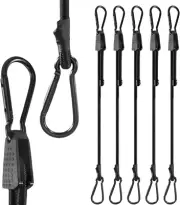 6PCS 47" Adjustable Bungee Cords with Iron Carabiner Clip, Rubber Elastic Rope