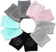 [Grtheenumb] Baby Knee Pads,Anti-Slip Crawling Knee Pads Toddler Elastic Knee Leg Warmers Elbow Pads Protector Toddlers Kneepads 5 Pairs, Toddler Elastic Knee