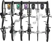 TORACK Bike Storage Rack, 6 Bike Racks & 5 Hooks for Garage, Wall Mount Vertical Bicycles Hanger for Home Space Saving, up to 600lbs, 64-inch