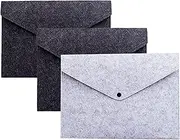[weigav] PU Felt A4 Briefcase, Office Briefcase, Waterproof Envelope, Folder Box, Black Snap Button