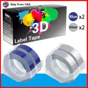 (2Blue+2Silver) LabelTape 3D For Dymo Caption Maker (1741205) Label Makers