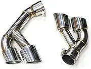 1 Pair Carbon Fiber Exhaust Tip Compatible For BMW F15 X5M 35i 28i Mufflers Tip Quad Tips Exhaust System Stainless Steel Car Nozzle(Silver)