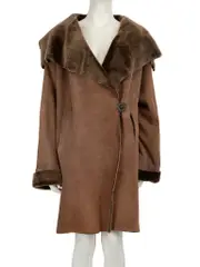 Brown Suede Shearling Fur Lined Coat