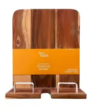 New OUR TABLE Acacia Wood Cookbook Holder Pad Phone Discontinued Bed Bath Beyond