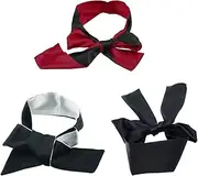 3Pcs Satin Eye Mask Blindfold, Blindfolds for Party Games, Sleeping Mask Silk, Adjustable Blindfolds to Tie Your Eyes, 140 cm/ 55 inch (black,red,white)