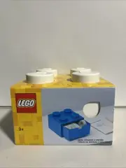 LEGO Desk Drawer Stackable Storage with 4 Knobs, in White [New Toy] White, Bri