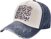 [pvinnk] Halloween Bats Grey Print Distressed Baseball Cap Adjustable Hat with Classic Unisex Style for All Seasons, Navy Blue, One Size