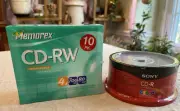 Sony CD-R (30) Pack, and Memorex CD-RW (10) Pack- Bundle, Sealed-