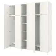 PLATSA wardrobe with 12 doors, white/Fonnes white, 240x57x251 cm