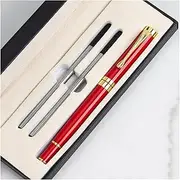 Fountain Pen,Gift Box Packaging Metal Ballpoint Pens School Business Office Signature Roller Pen Writing Student Stationery Supplies (Color : Argento) (Color : 3pack)
