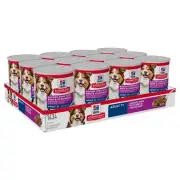 Hills Dog Adult 7+ Savoury Stew Beef Vegetable 362gm x 12 Pack Wet Canned Dog