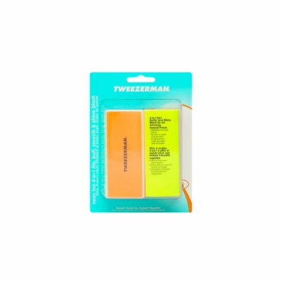 Tweezerman 4‑in‑1 File, Buff, Smooth & Shine Block, Neon