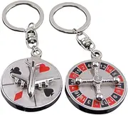 [BESPORTBLE] 2pcs Creative Aircraft Keychain Rotating Compass Key Holder Cross Pendant Durable Key Rings for Bags Backpacks Wallets for Any Occasion