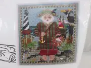 Kelly Clark COASTAL SANTA Claus HandPainted Needlepoint Canvas w/Thread & Charm