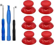 6 PCS Thumbsticks Joysticks Replacement with T8 Cross Tools for Xbox One/PS4 Controllers - Red