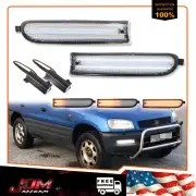For 1996-1997 Toyota Rav4 Clear Front Bumper Switchback LED Paking Signal Lights (for: Toyota)