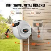 Retractable Hose Reel 180° Swivel Bracket Wall-Mounted Garden Water Hose Reel wi